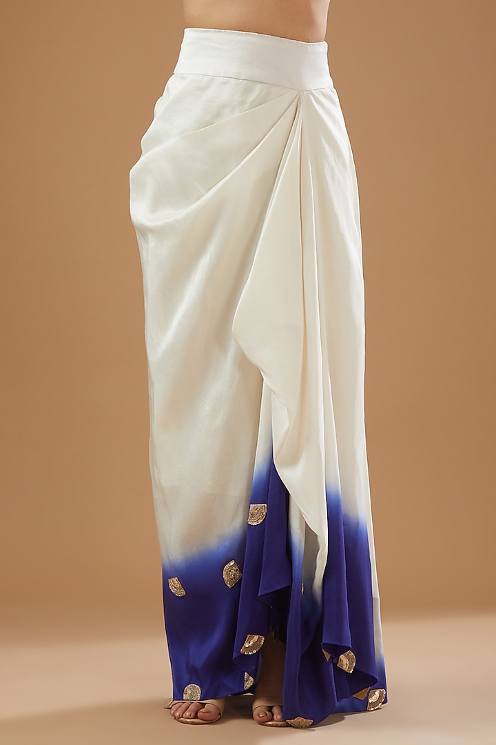 Ivory Silk & Organza Cape Set by Minaxi Dadoo at Pernia's Pop Up Shop