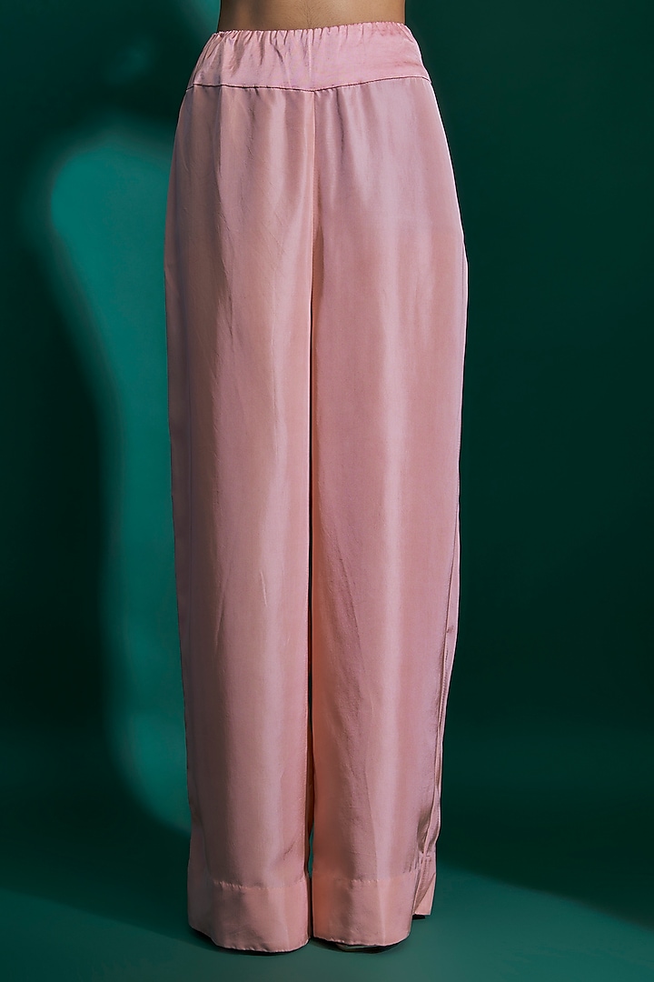 Fresh Pink Dupion Thread Work Short Kurta Set by Minaxi Dadoo at Pernia's Pop Up Shop