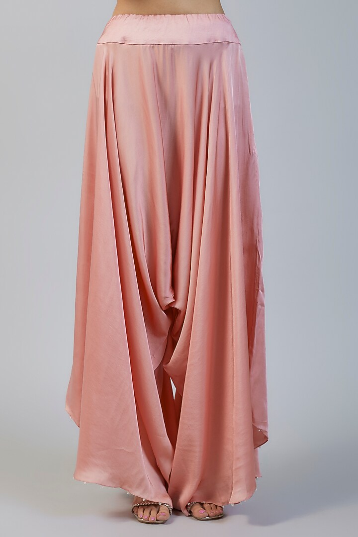Pink Organza Thread Embroidered Cape Set by Minaxi Dadoo at Pernia's Pop Up Shop
