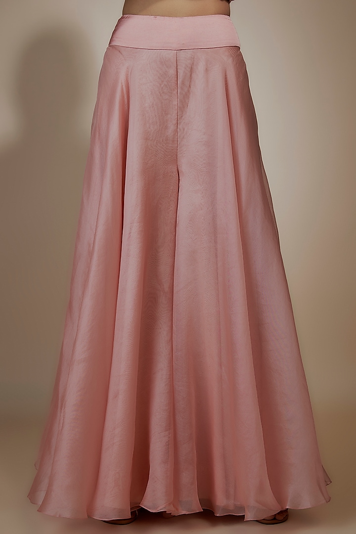 Pink Organza Moti Work Cape Set by Minaxi Dadoo at Pernia's Pop Up Shop