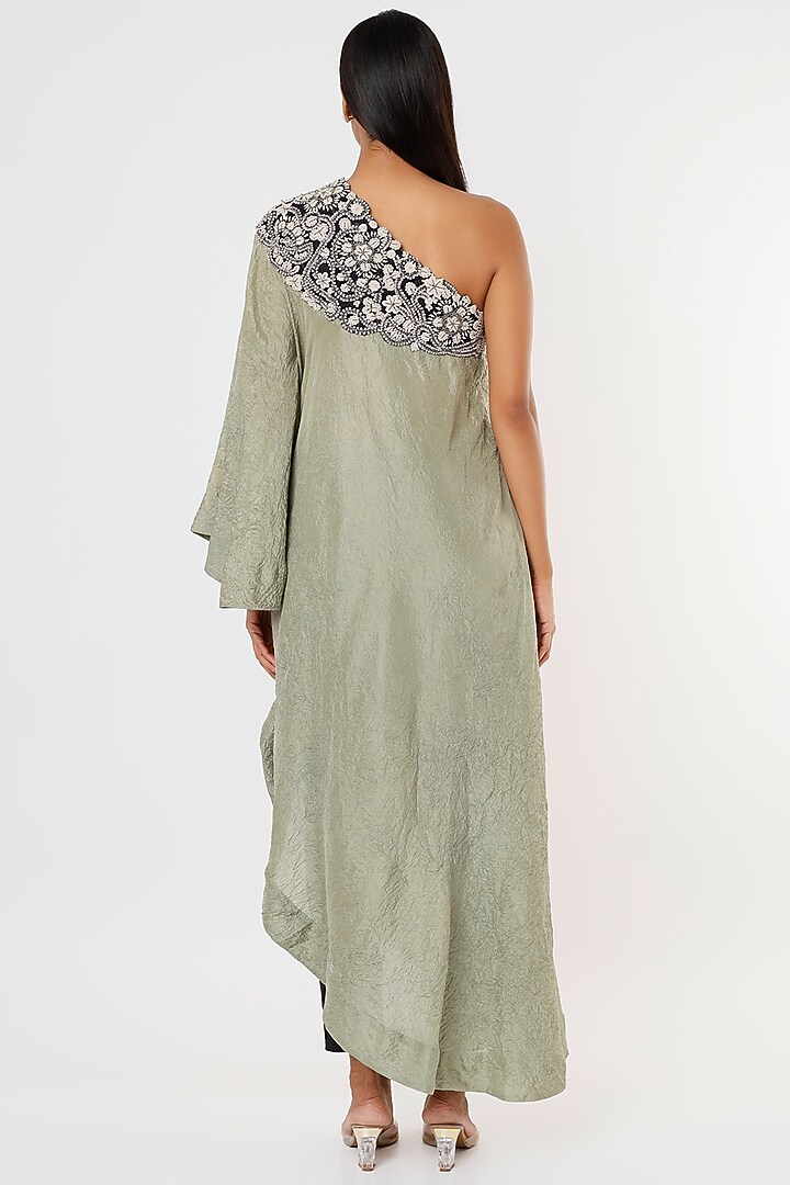 Light Green Dupion Tunic Set by Minaxi Dadoo at Pernia's Pop Up Shop