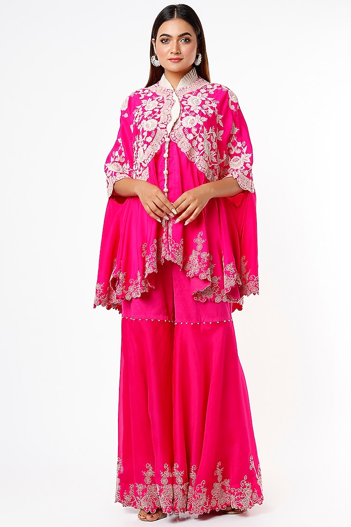 Rani Pink Organza Gharara Set by Minaxi Dadoo at Pernia's Pop Up Shop