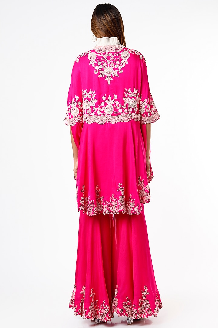 Rani Pink Organza Gharara Set by Minaxi Dadoo at Pernia's Pop Up Shop