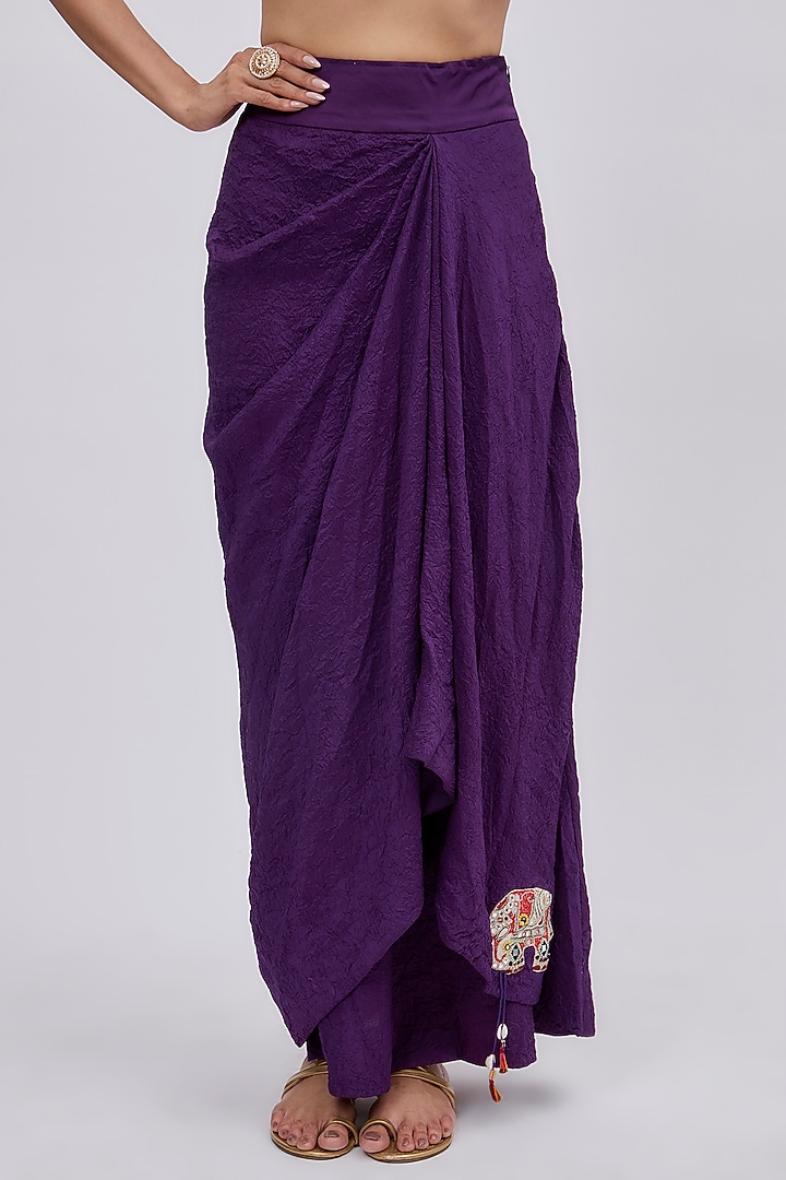 Purple Dupion Embroidered Cape Set by Minaxi Dadoo at Pernia's Pop Up Shop