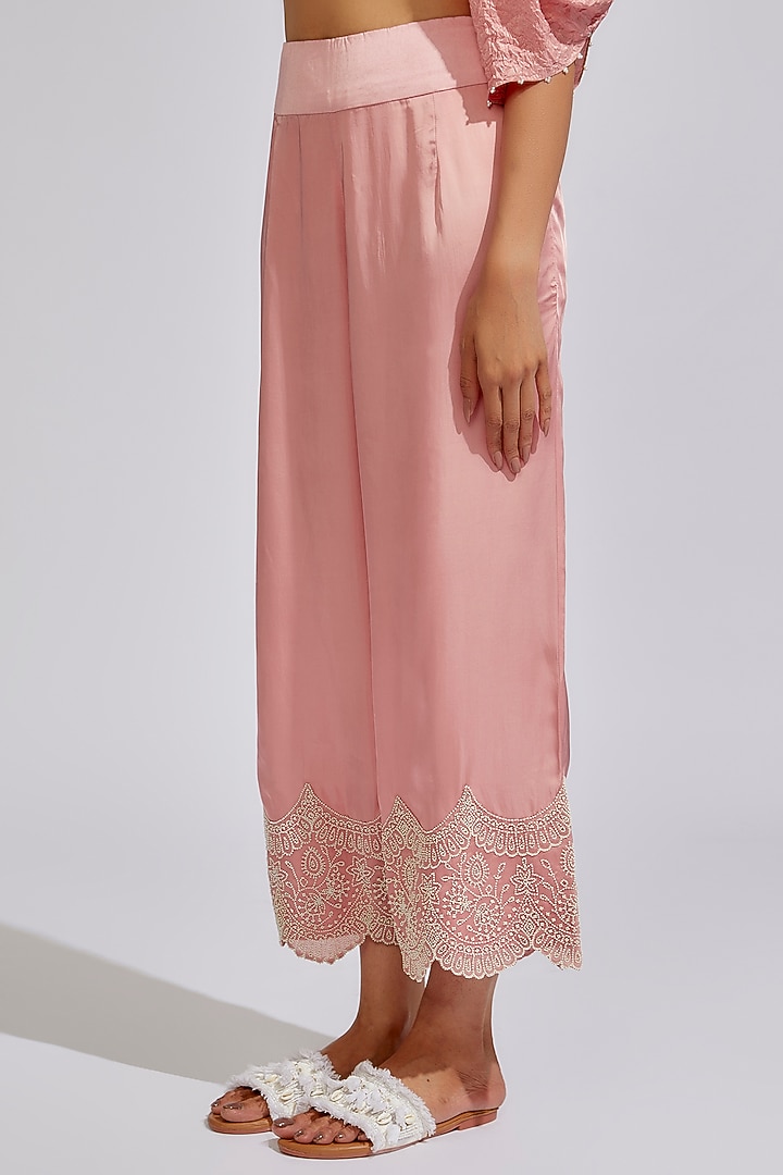 Pink Dupion Embroidered Kaftan Set by Minaxi Dadoo at Pernia's Pop Up Shop