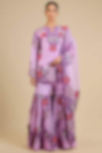 Lavender Silk & Organza Gharara Set by Minaxi Dadoo at Pernia's Pop Up Shop