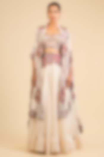 Ivory Organza Skirt Set by Minaxi Dadoo at Pernia's Pop Up Shop