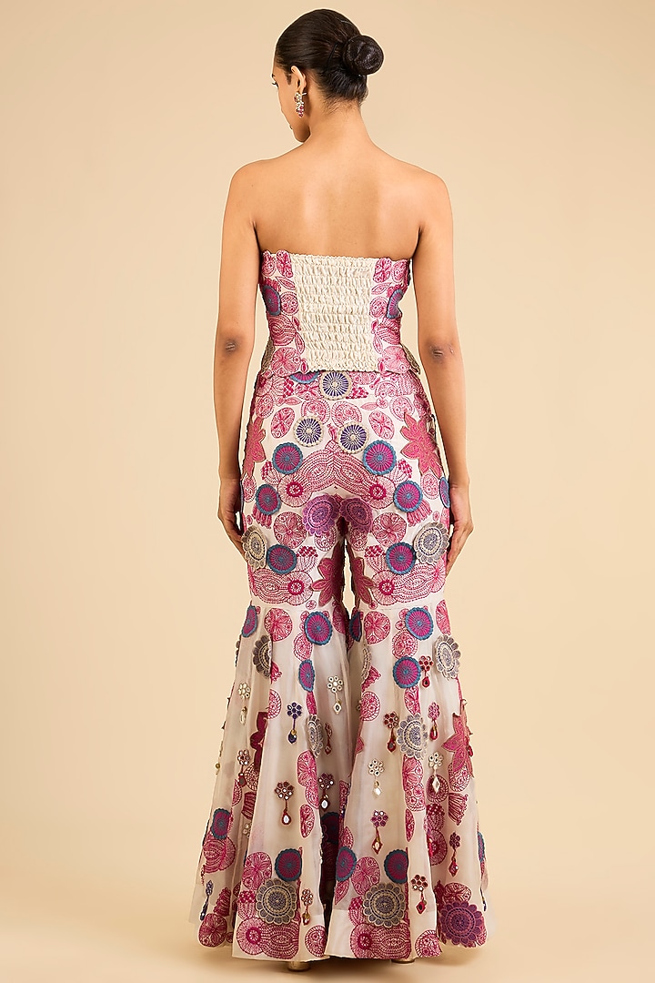 Multi-Colored Silk Gharara Set by Minaxi Dadoo at Pernia's Pop Up Shop