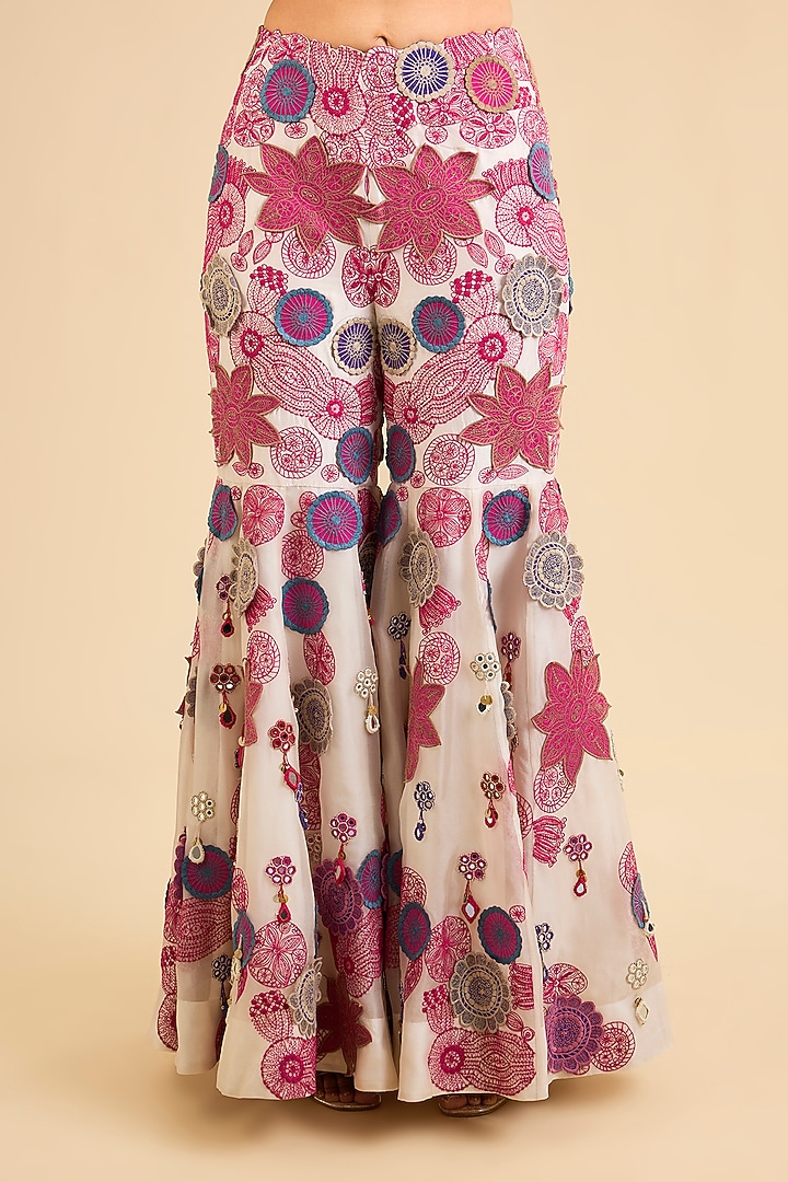 Multi-Colored Silk Gharara Set by Minaxi Dadoo at Pernia's Pop Up Shop