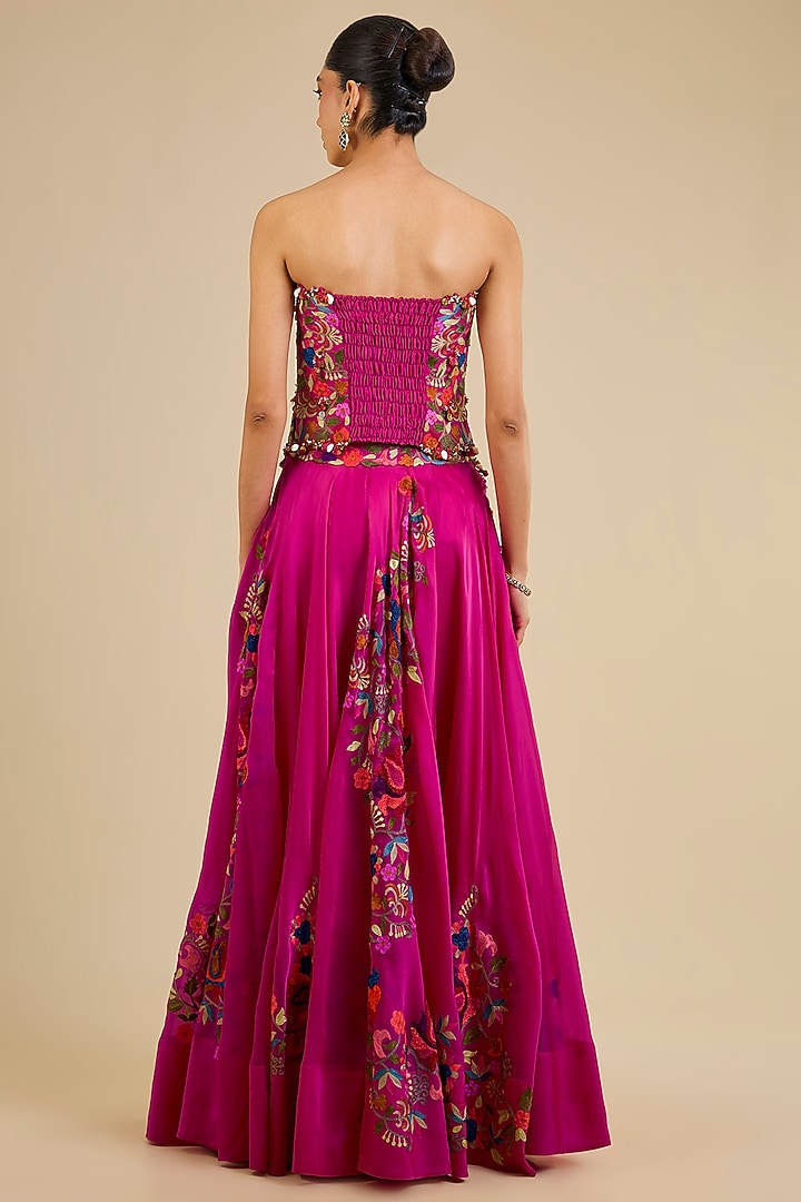 Rani Pink Silk Skirt Set by Minaxi Dadoo at Pernia's Pop Up Shop