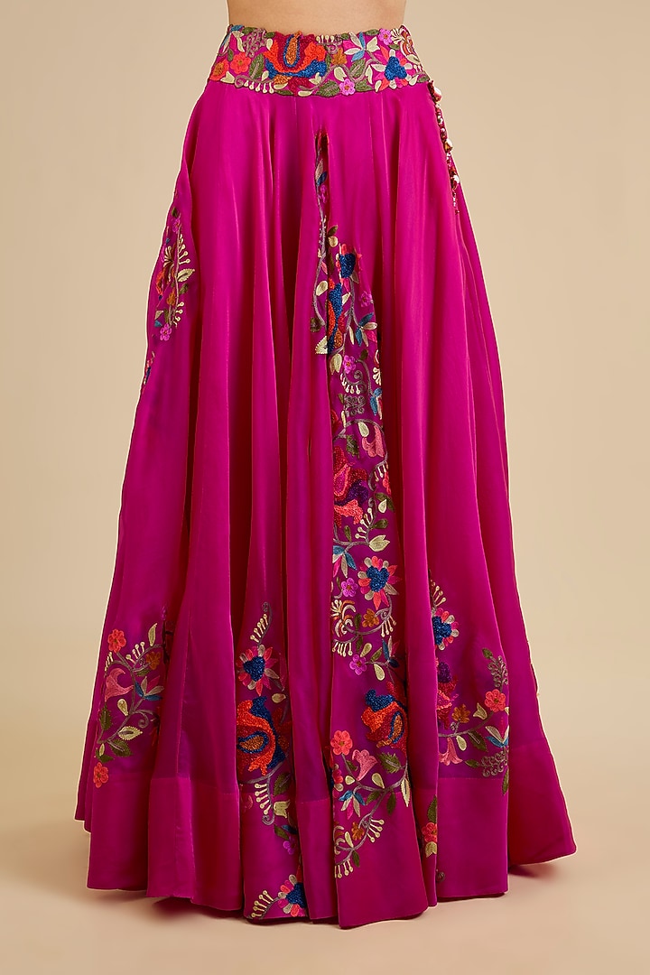 Rani Pink Silk Skirt Set by Minaxi Dadoo at Pernia's Pop Up Shop