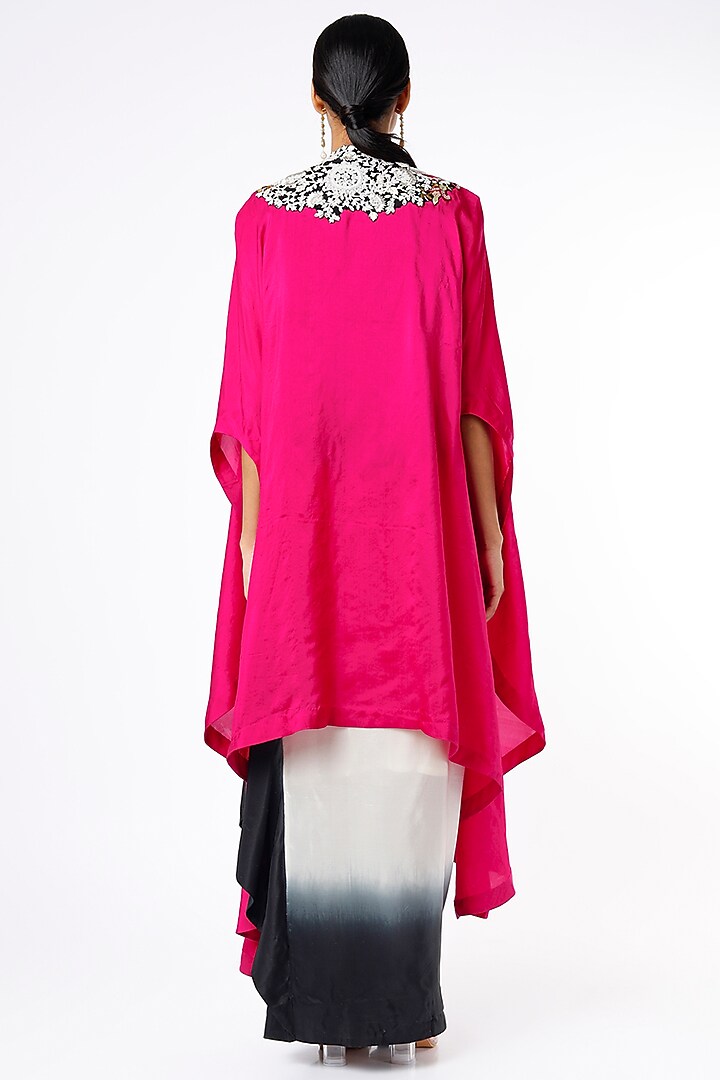 Fuchsia Dupion Cape Set by Minaxi Dadoo at Pernia's Pop Up Shop
