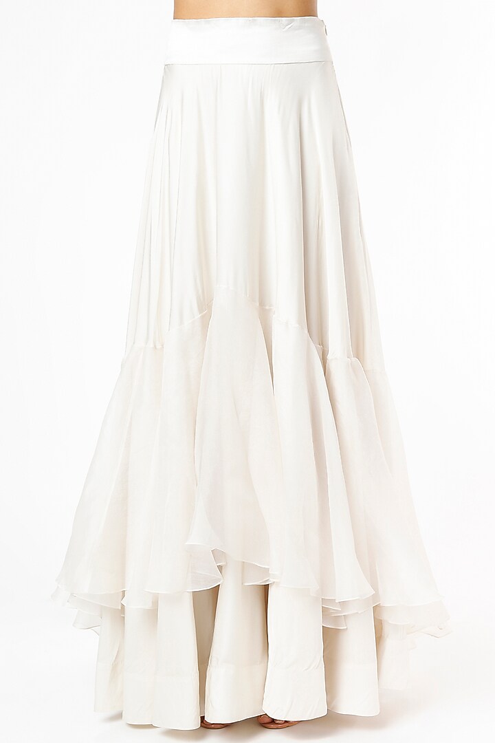 Ivory Organza Cape Set by Minaxi Dadoo at Pernia's Pop Up Shop