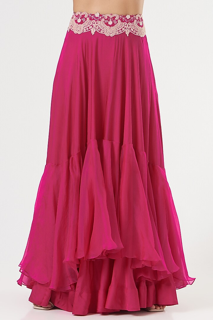 Rani Pink Silk Skirt Set by Minaxi Dadoo at Pernia's Pop Up Shop