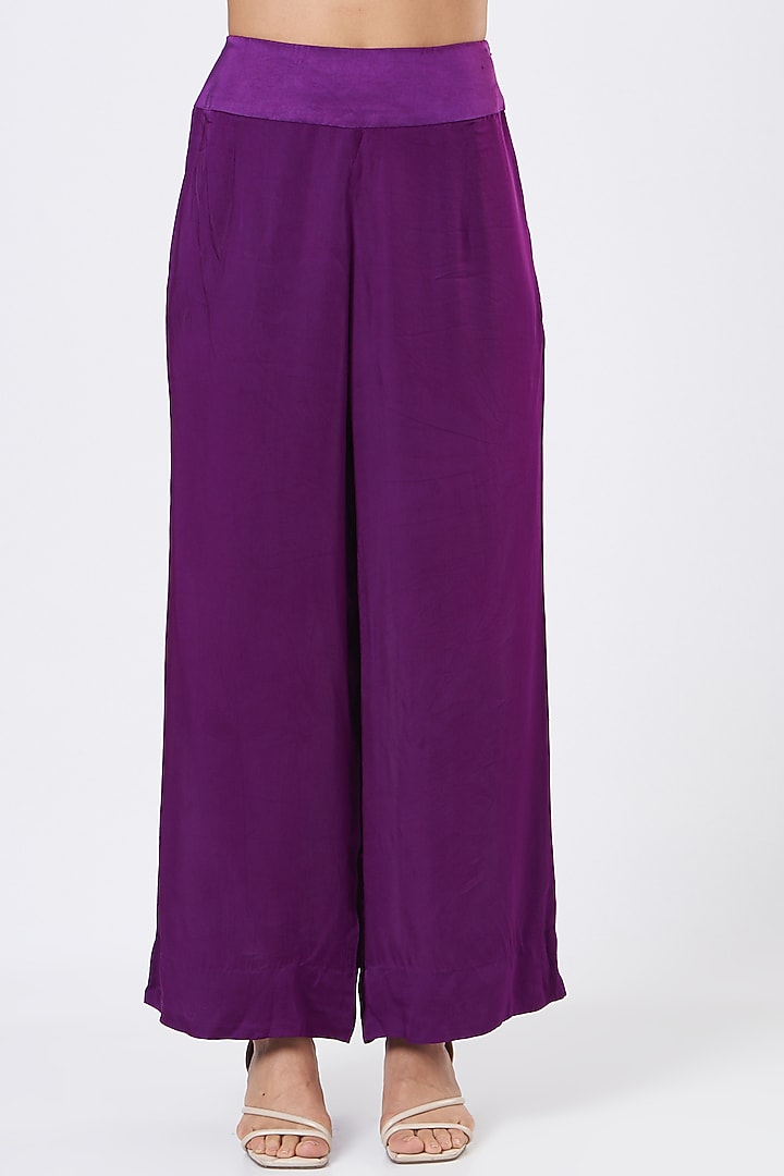 Purple Silk Kurta Set by Minaxi Dadoo at Pernia's Pop Up Shop