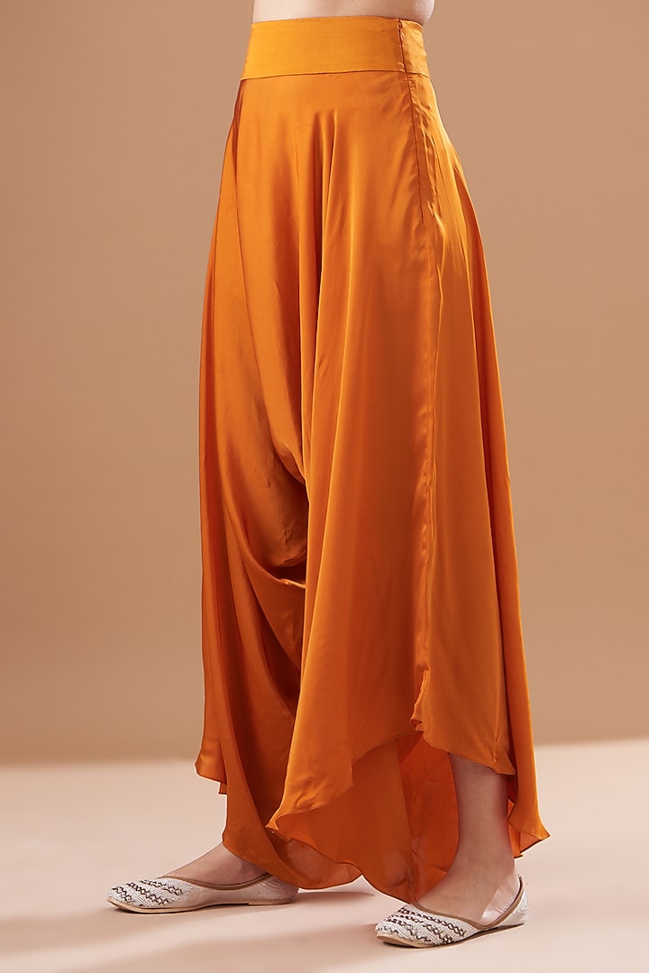 Rust Orange Dupion Cape Set by Minaxi Dadoo at Pernia's Pop Up Shop