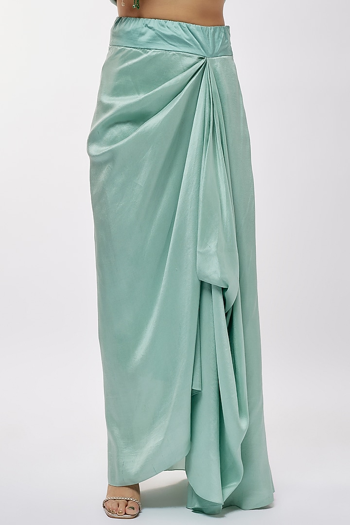 Powder Blue Organza Moti Work Cape Set by Minaxi Dadoo at Pernia's Pop Up Shop