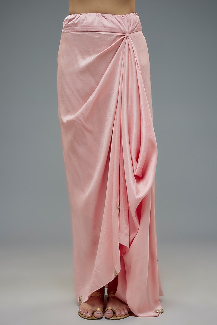 Pink Organza Embroidered Cape Set by Minaxi Dadoo at Pernia's Pop Up Shop