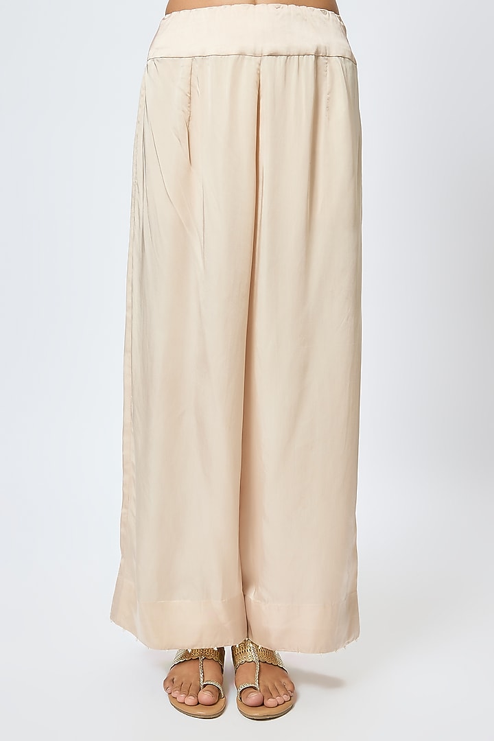 Beige China Dupion Kurta Set by Minaxi Dadoo at Pernia's Pop Up Shop
