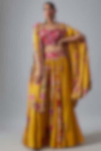 Yellow Chanderi Skirt Set by Minaxi Dadoo at Pernia's Pop Up Shop