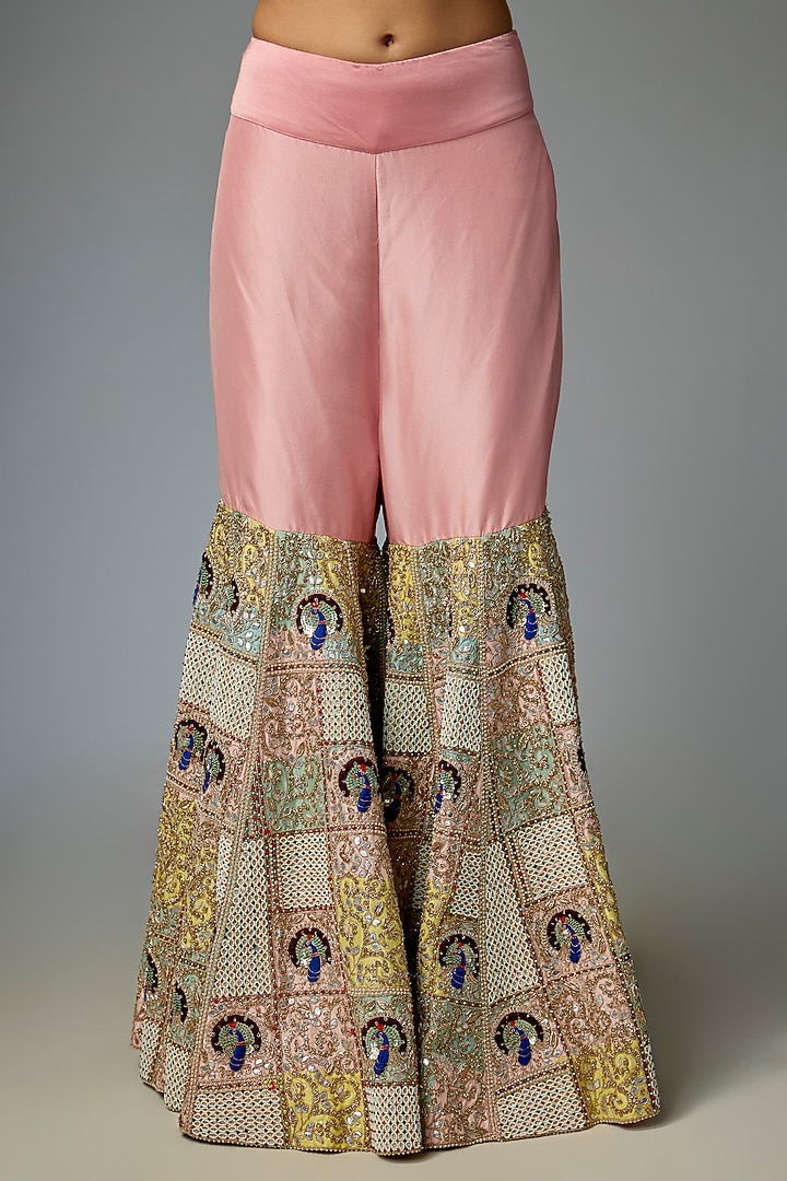 Pink Silk & Organza Patchwork Butterfly Cape Set by Minaxi Dadoo at Pernia's Pop Up Shop