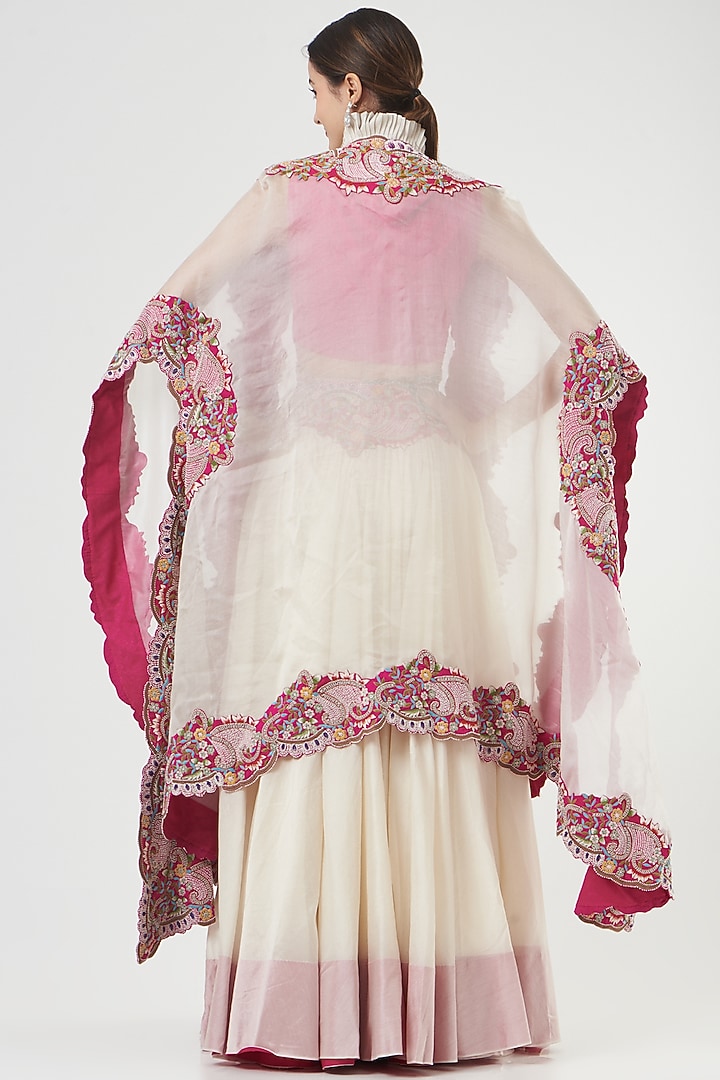 Ivory Embroidered Bridal Lehenga Set by Minaxi Dadoo at Pernia's Pop Up Shop