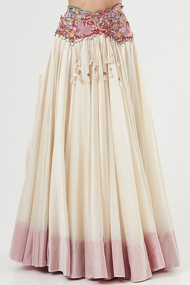 Ivory Embroidered Bridal Lehenga Set by Minaxi Dadoo at Pernia's Pop Up Shop