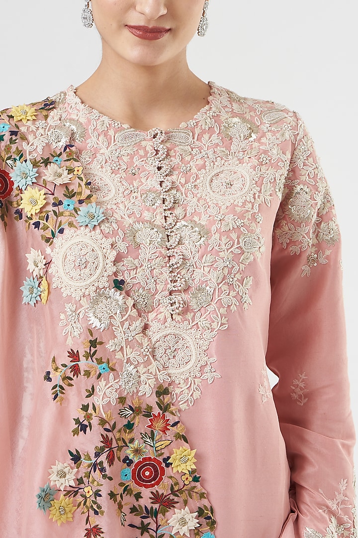 Pink Embroidered Bridal Sharara Set by Minaxi Dadoo at Pernia's Pop Up Shop