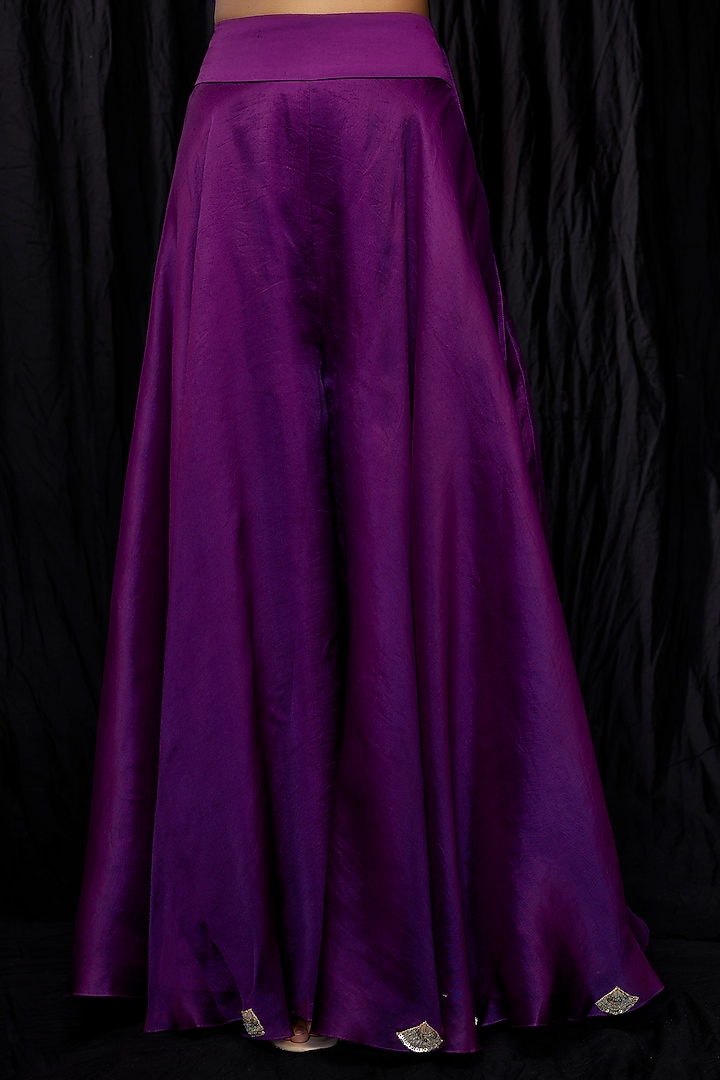 Purple Dupion Embroidered Kurta Set by Minaxi Dadoo at Pernia's Pop Up Shop