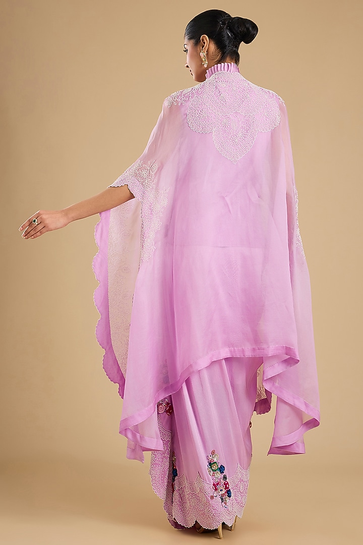Lavender Silk Pick-Up Skirt Set by Minaxi Dadoo at Pernia's Pop Up Shop