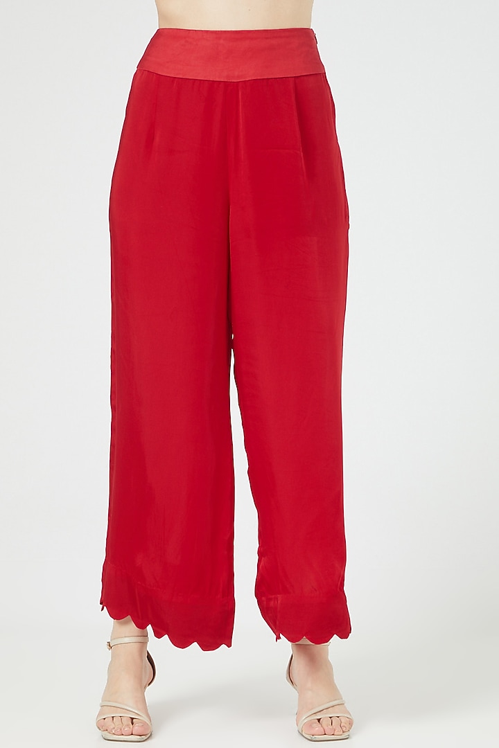 Red Embroidered Kurta Set by Minaxi Dadoo at Pernia's Pop Up Shop