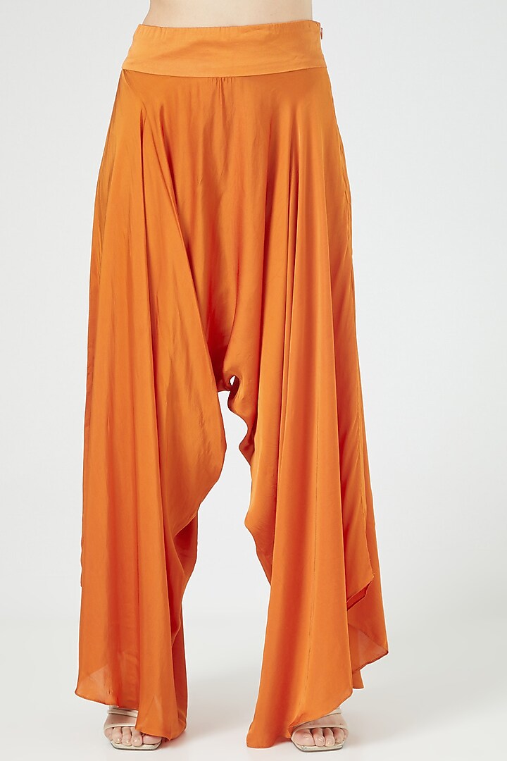 Rust Orange Embroidered Cape Set by Minaxi Dadoo at Pernia's Pop Up Shop