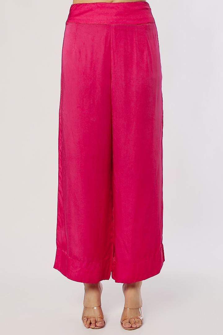 Rani Pink Silk Kurta Set by Minaxi Dadoo at Pernia's Pop Up Shop