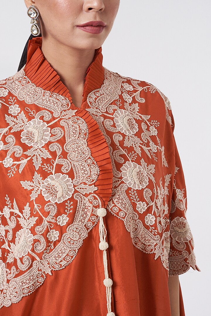 Rust Orange Organza Gharara Set by Minaxi Dadoo at Pernia's Pop Up Shop