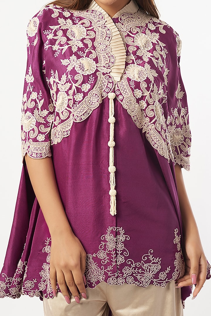Beige Organza Gharara Set by Minaxi Dadoo at Pernia's Pop Up Shop