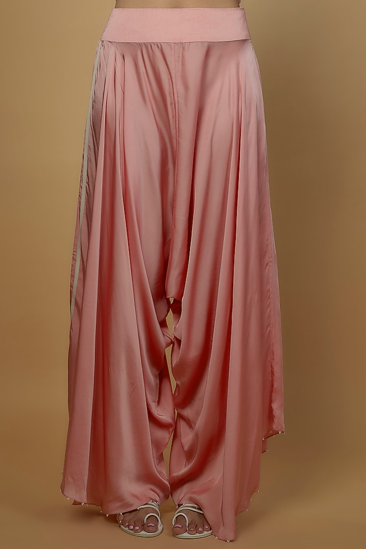 Pink Dupion Embroidered Cape Set by Minaxi Dadoo at Pernia's Pop Up Shop