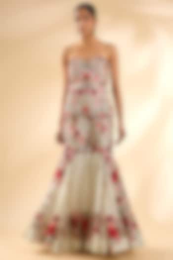 Ivory Silk Organza Bridal Sharara Set by Minaxi Dadoo at Pernia's Pop Up Shop