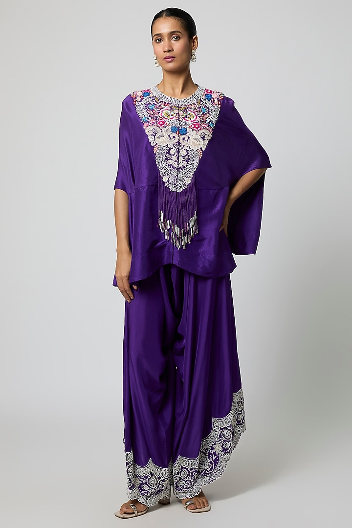 Violet Dupion Cape Set by Minaxi Dadoo at Pernia's Pop Up Shop