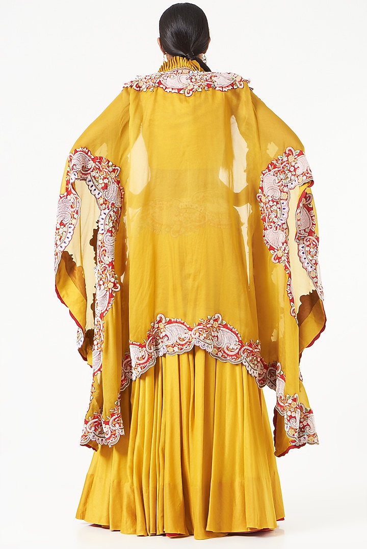 Yellow Silk Jacket Bridal Lehenga Set by Minaxi Dadoo at Pernia's Pop Up Shop