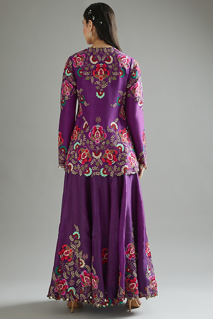 Purple Organza Bridal Sharara Set by Minaxi Dadoo at Pernia's Pop Up Shop