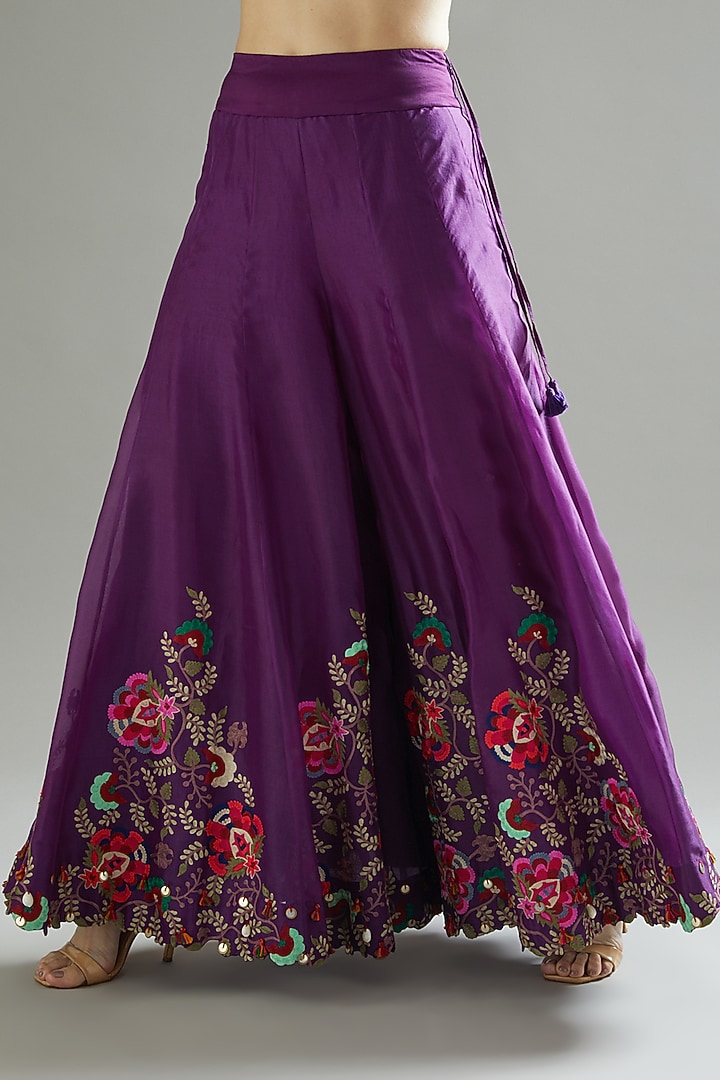 Purple Organza Bridal Sharara Set by Minaxi Dadoo at Pernia's Pop Up Shop