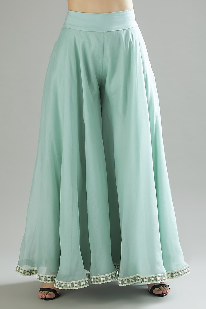 Light Blue Organza Bridal Sharara Set by Minaxi Dadoo at Pernia's Pop Up Shop