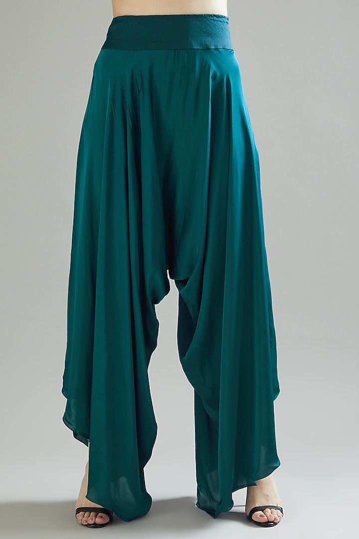 Blue Dupion Cape Set by Minaxi Dadoo at Pernia's Pop Up Shop