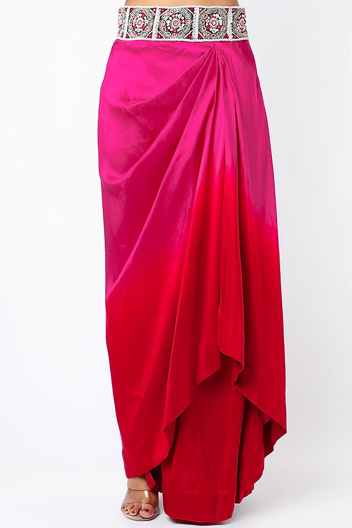 Rani Pink Organza Cape Set by Minaxi Dadoo at Pernia's Pop Up Shop