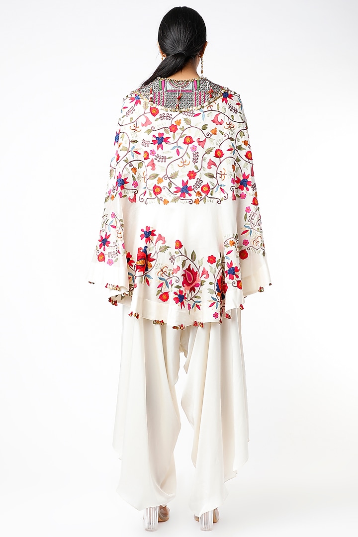 Ivory Silk Cape Set by Minaxi Dadoo at Pernia's Pop Up Shop