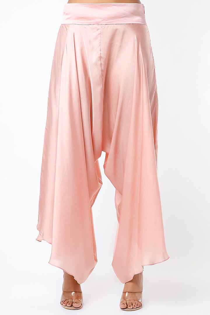 Light Rose Pink Silk Cape Set by Minaxi Dadoo at Pernia's Pop Up Shop