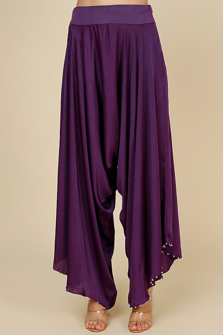 Purple Dupion Cape Set by Minaxi Dadoo at Pernia's Pop Up Shop