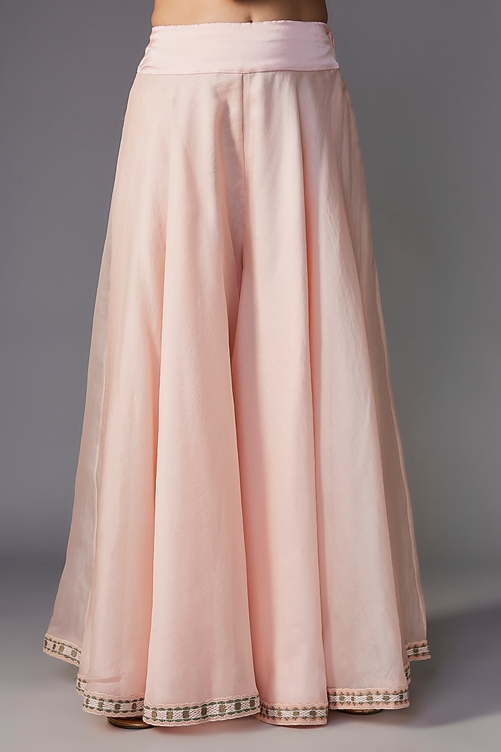 Light Pink Organza Bridal Sharara Set by Minaxi Dadoo at Pernia's Pop Up Shop