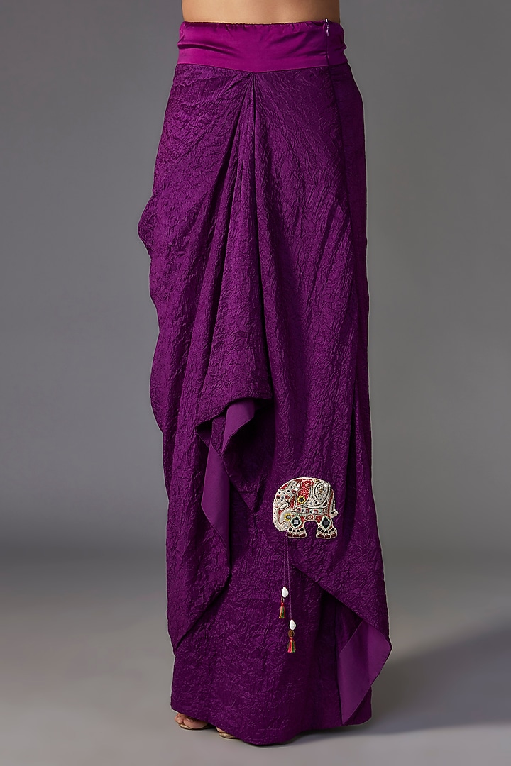 Purple Dupion Thread Embroidered Cape Set by Minaxi Dadoo at Pernia's Pop Up Shop