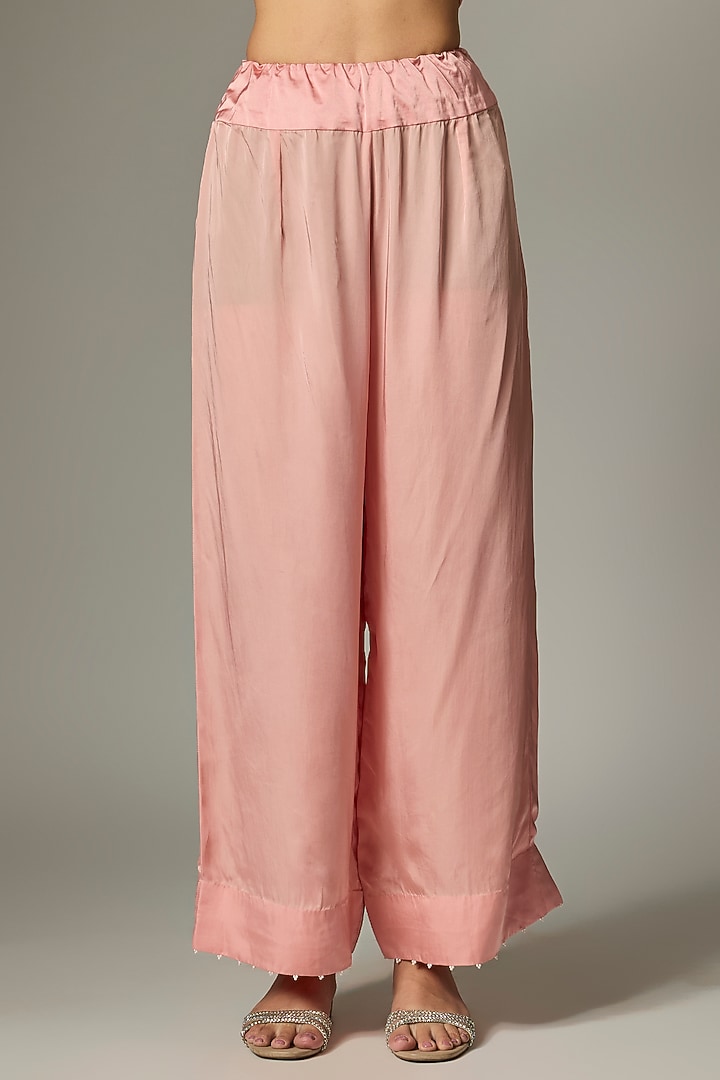 Pink Dupion Embroidered Kurta Set by Minaxi Dadoo at Pernia's Pop Up Shop